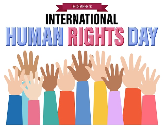 Бесплатное векторное изображение Дизайн баннера международного дня прав человека