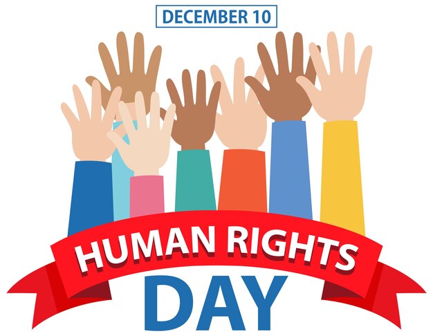 Free vector international human rights day text for banner design