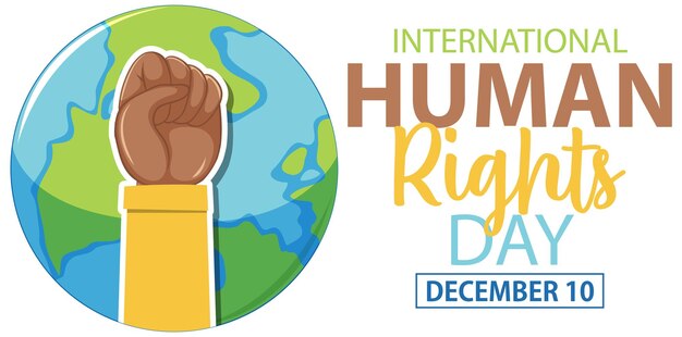 Free vector international human rights day text for banner design