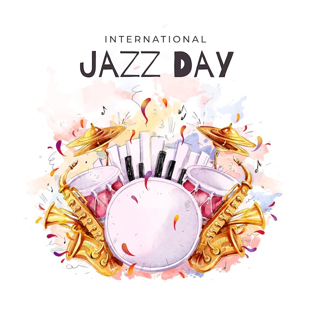 Бесплатное векторное изображение Международный день джаза дизайн