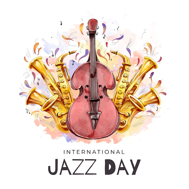 Free vector international jazz day event