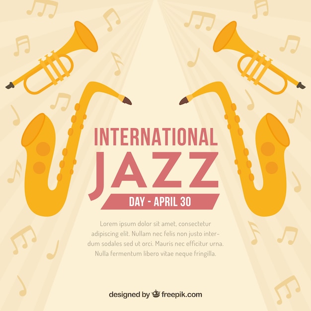 Free vector international jazz day flat background