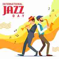 Free vector international jazz day in flat design