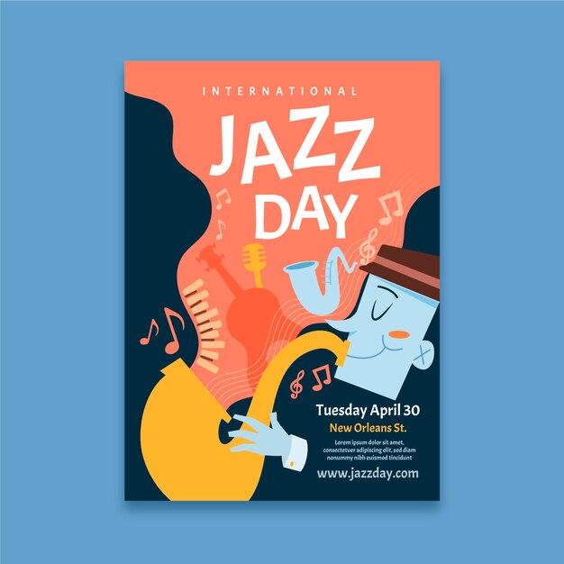 International jazz day flyer template concept