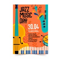 Бесплатное векторное изображение Международный джазовый дизайн флаера