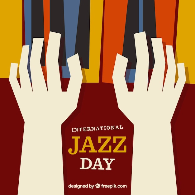 Free vector international jazz day hand drawn background