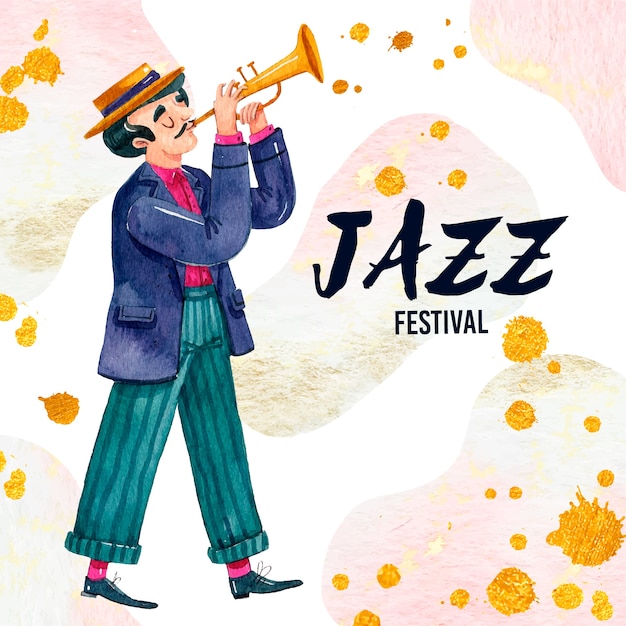 International jazz day illustrated musician