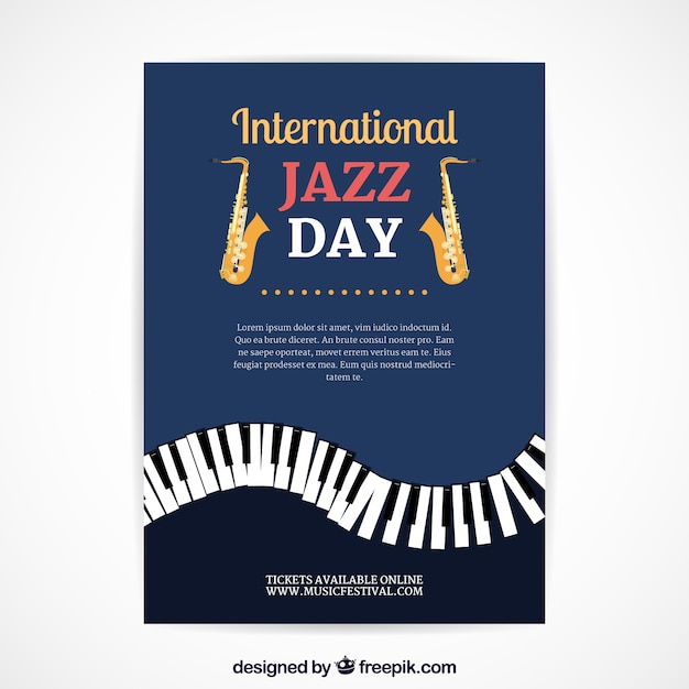 Free vector international jazz day nice poster