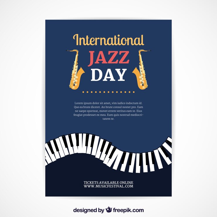 Free Vector international jazz day nice poster
