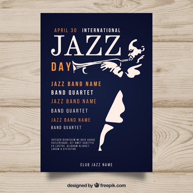 international jazz day poster in flat design