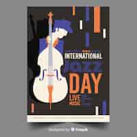 Free vector international jazz day poster template