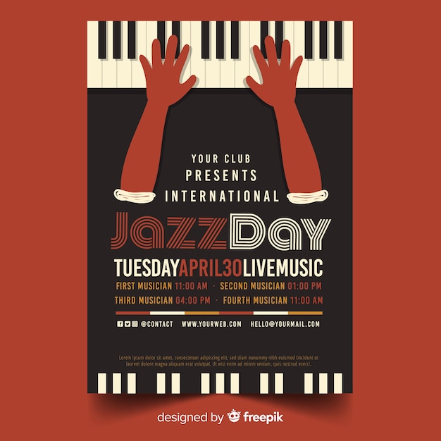 International jazz day poster template