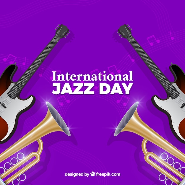 International jazz day realistic background