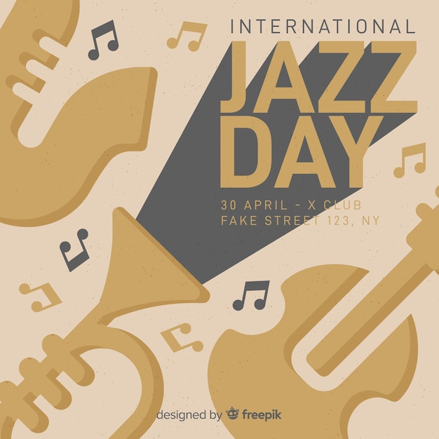 International jazz day retro vintage flyer / poster