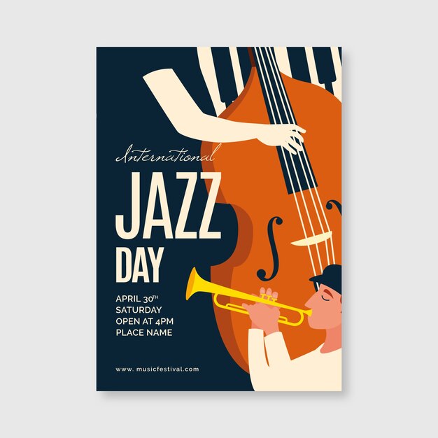 International jazz day template for poster