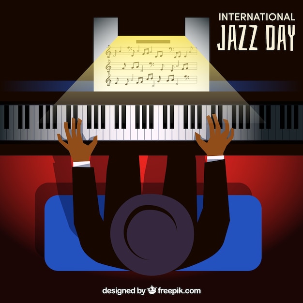 Free vector international jazz day template