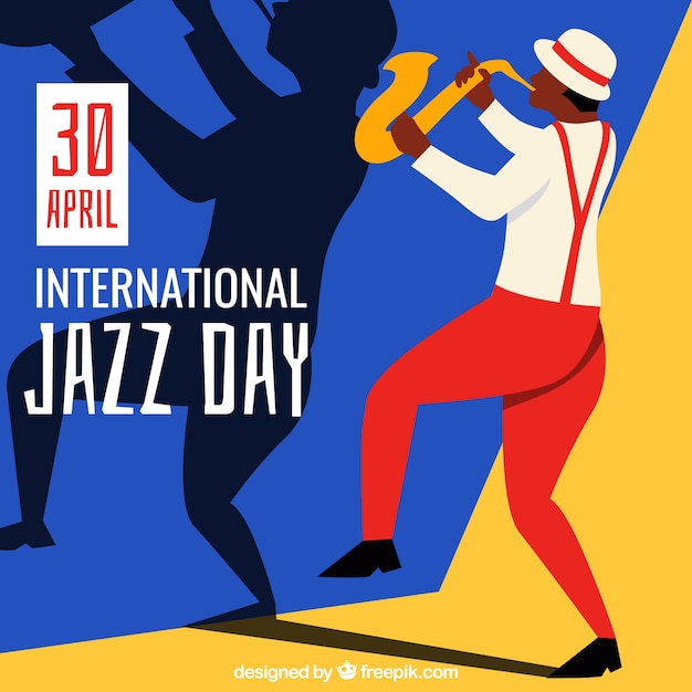 Free vector international jazz day template