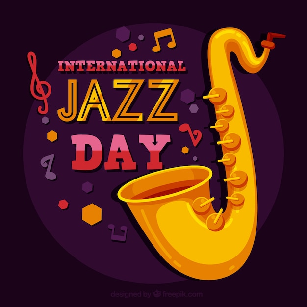 Free vector international jazz day template