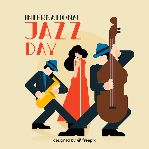 Vettore gratuito giornata internazionale del jazz