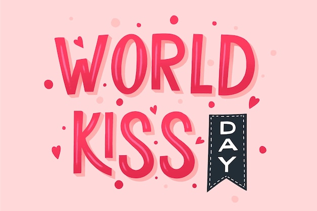 International kissing day lettering