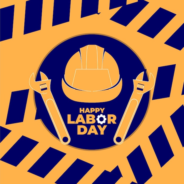 International labor day, international worker day on 1 may with helmet illustration