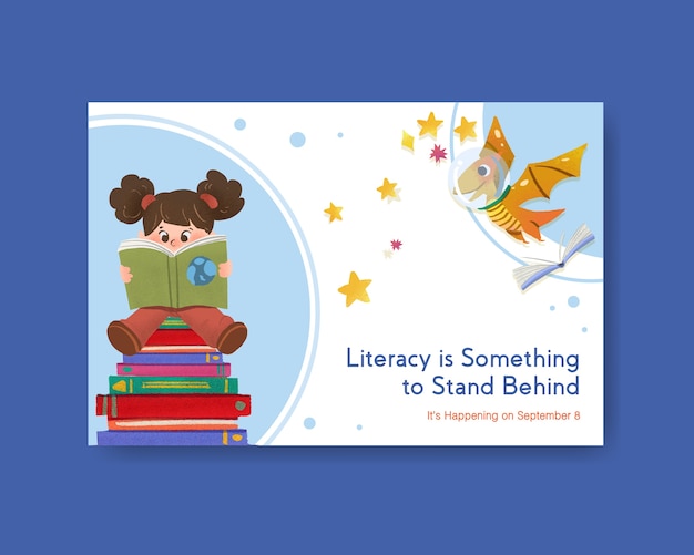 Free vector international literacy day concept design