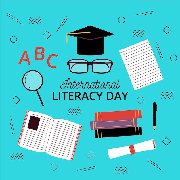 Free vector international literacy day draw