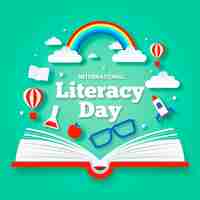 Free vector international literacy day in paper style