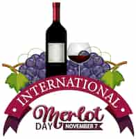 Free vector international merlot day poster design