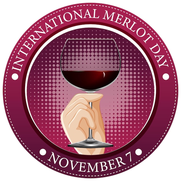 Free vector international merlot day poster design