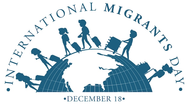 Free vector international migrants day banner design