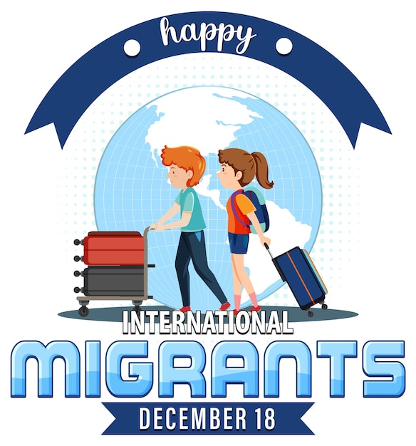 Free vector international migrants day banner design