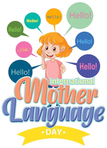 Free vector international mother language day banner