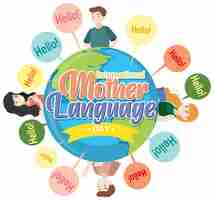 Free vector international mother language day banner