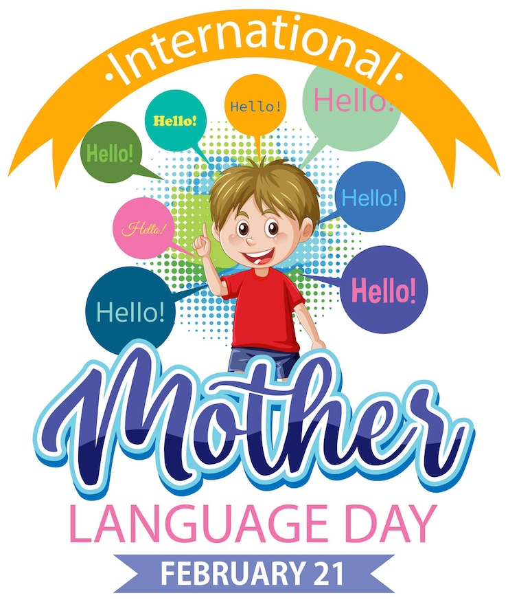 Free Vector international mother language day banner