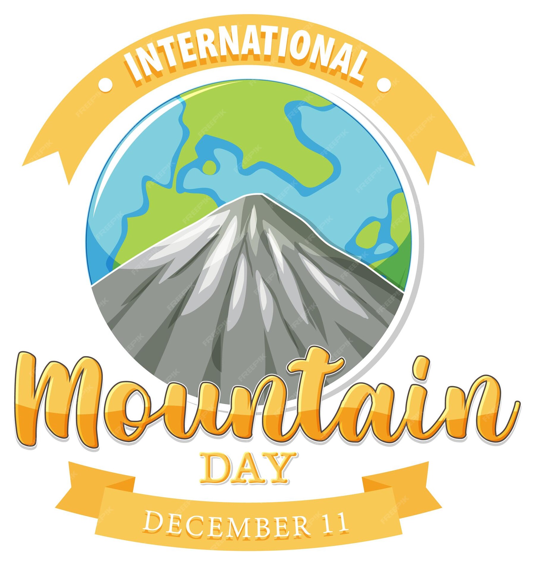 Free Vector International mountain day banner design