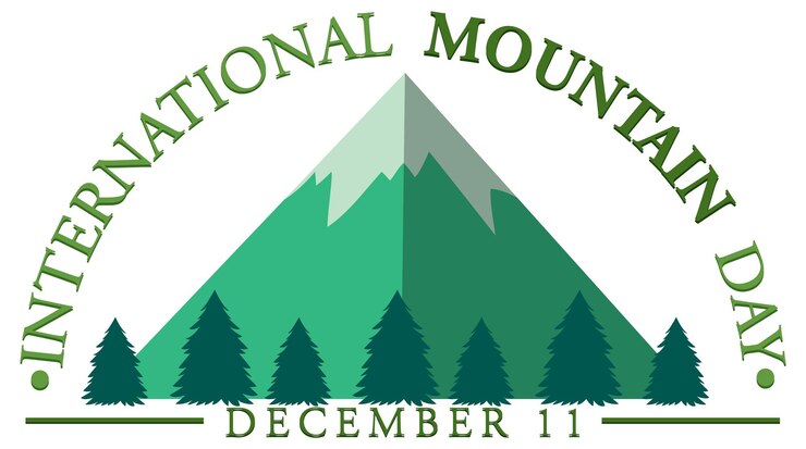 Free Vector international mountain day poster template