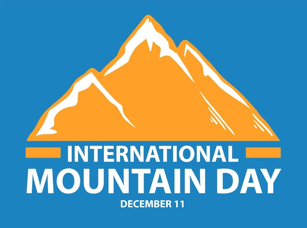 Free vector international mountain day text for poster design