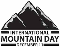 Free vector international mountain day text for poster design