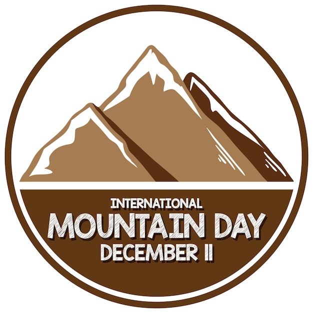 Vettore gratuito testo della giornata internazionale della montagna per la progettazione di poster