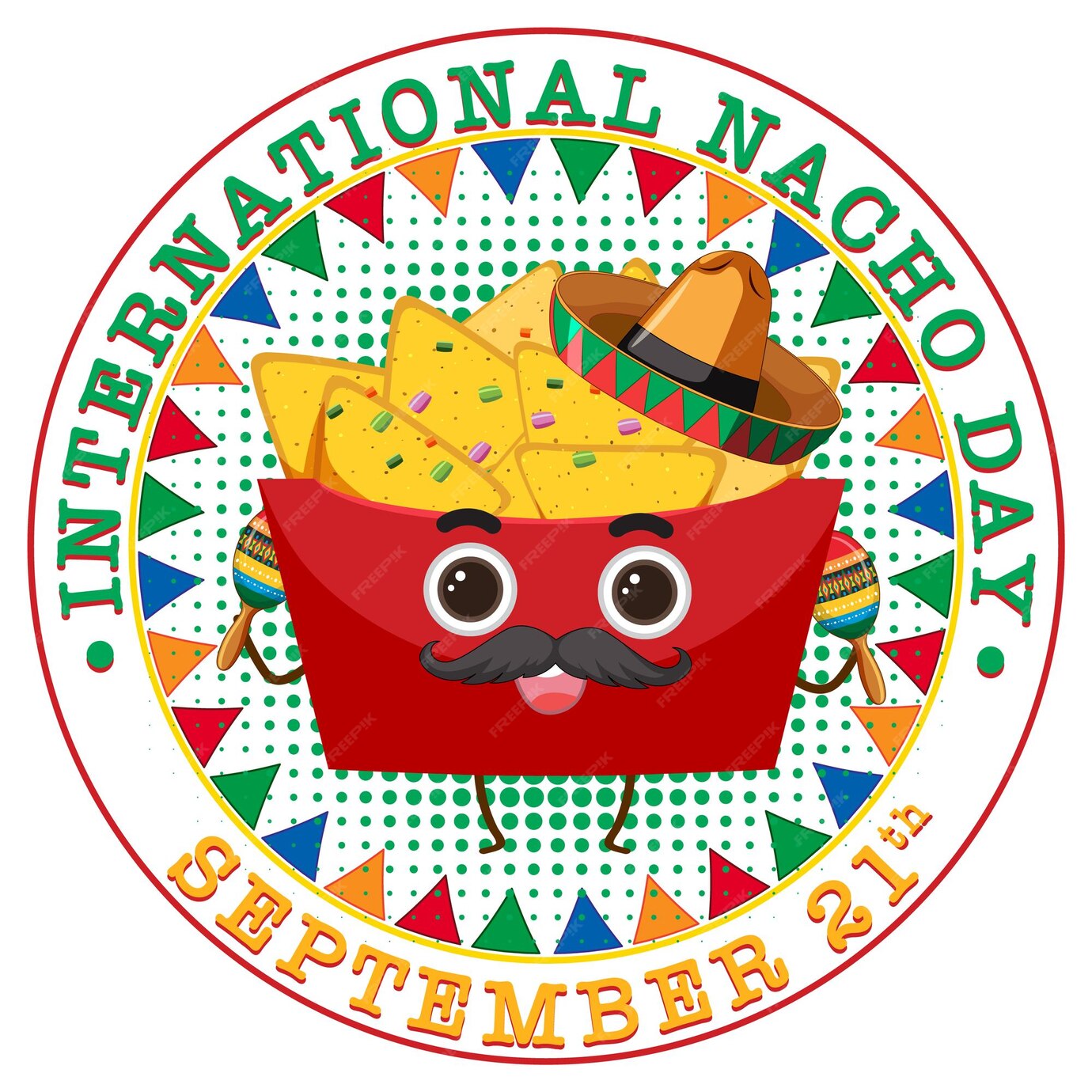 Free Vector International nacho day poster design