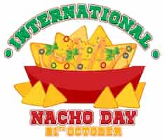Vettore gratuito design del poster della giornata internazionale del nacho