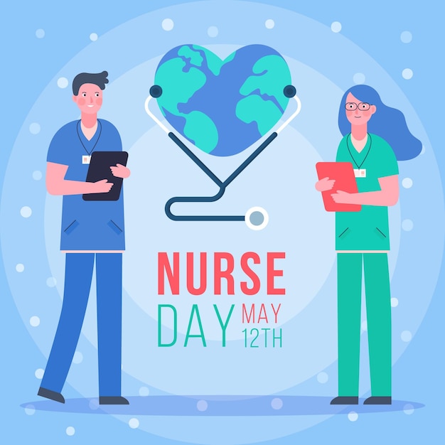 Vettore gratuito giornata internazionale degli infermieri con le persone