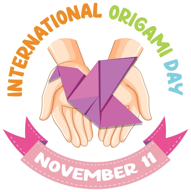 Free vector international origami day banner design