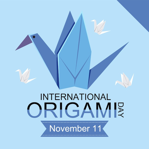 Vettore gratuito banner per la giornata internazionale degli origami