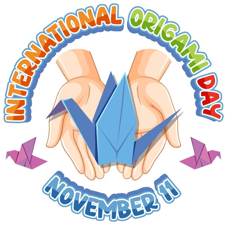 Free Vector international origami day banner design