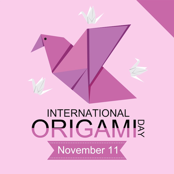 Free Vector international origami day banner design
