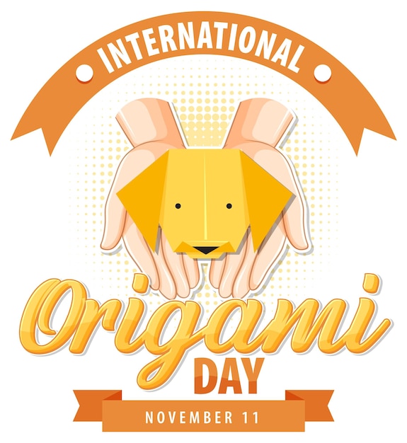 Vettore gratuito banner per la giornata internazionale degli origami