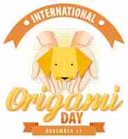 Free vector international origami day banner design