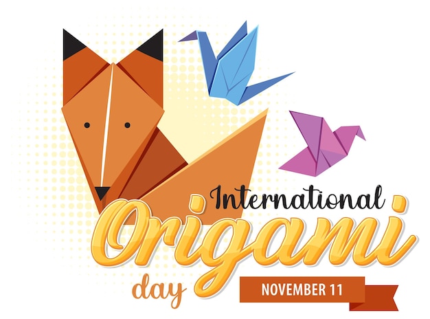 Vettore gratuito banner per la giornata internazionale degli origami